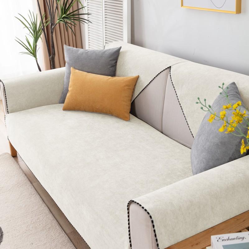 Водонепроницаемый вельветовый коврик для дивана Four Seasons Universal, нескользящий, устойчивый к царапинам от кошек, однотонный, черный, белый коврик для дивана