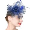 Women Fascinator Hat Cocktail Wedding Party Church Headpiece Elegant Headwear Feather Bride Hairpin Stamen Mesh Hair Accessories