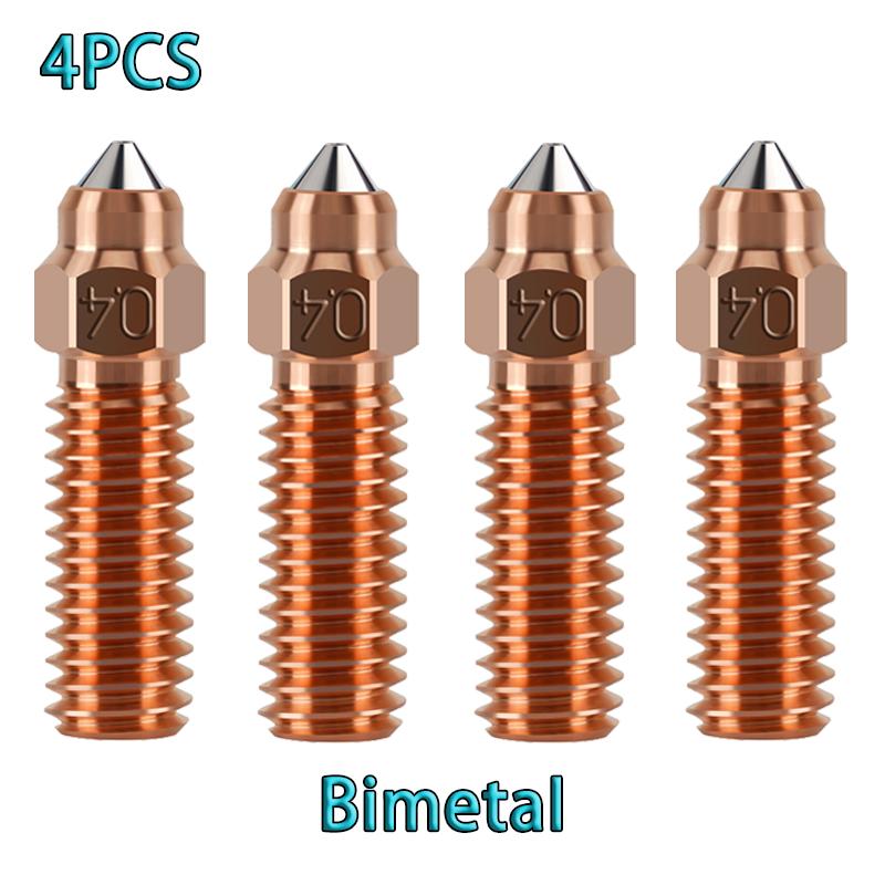 Сопла для Creality Ender 3 V3 KE K1/K1 MAX Покрытые латунью Медные Закаленная сталь 0.2/0.4/0.6/0.8/1.0мм Сопла с высоким потоком