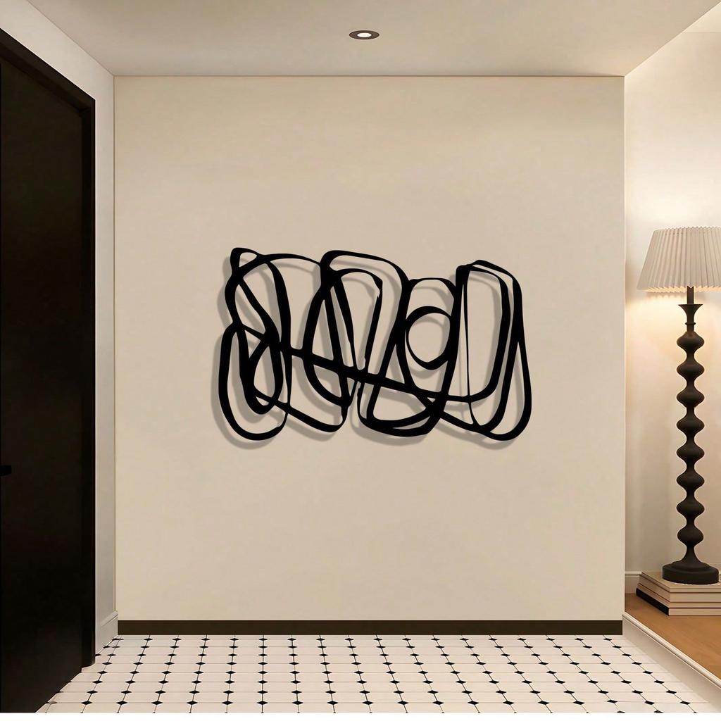 Modern Linear Metal Wall Art Abstract Sculpture Wall Decor for Home Office Contemporary Gift