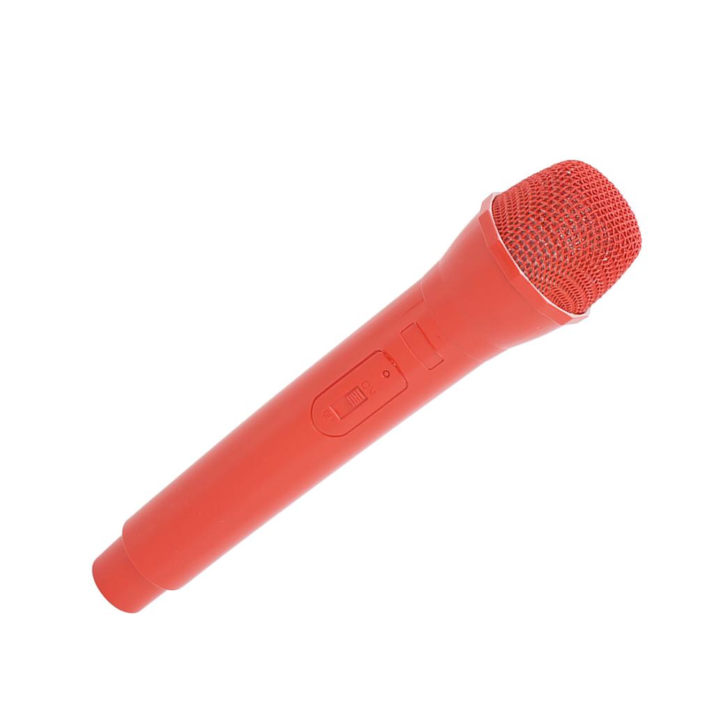 Pretend Play Microphone Toy Portable Smooth Bottom Realistic ABS Plastic Microphones Props for Performance Interview Red