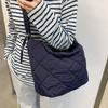 Large Capacity Cotton Clothing Fashion Bag for Women  Pleated Bag  One-shoulder Cloud Bag  Simple Casual Crossbody Bag