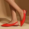 Women's Solid Color Flat Mules, Slip On Point Toe Ankle Strap Buckle Slingback Comfy Shoes, Women's Daily Shoes