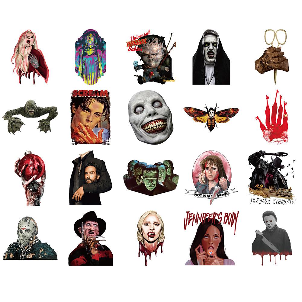 100 шт. наклейки с персонажами фильмов ужасов для бампера ноутбука, скейтборда, телефона, автомобиля
