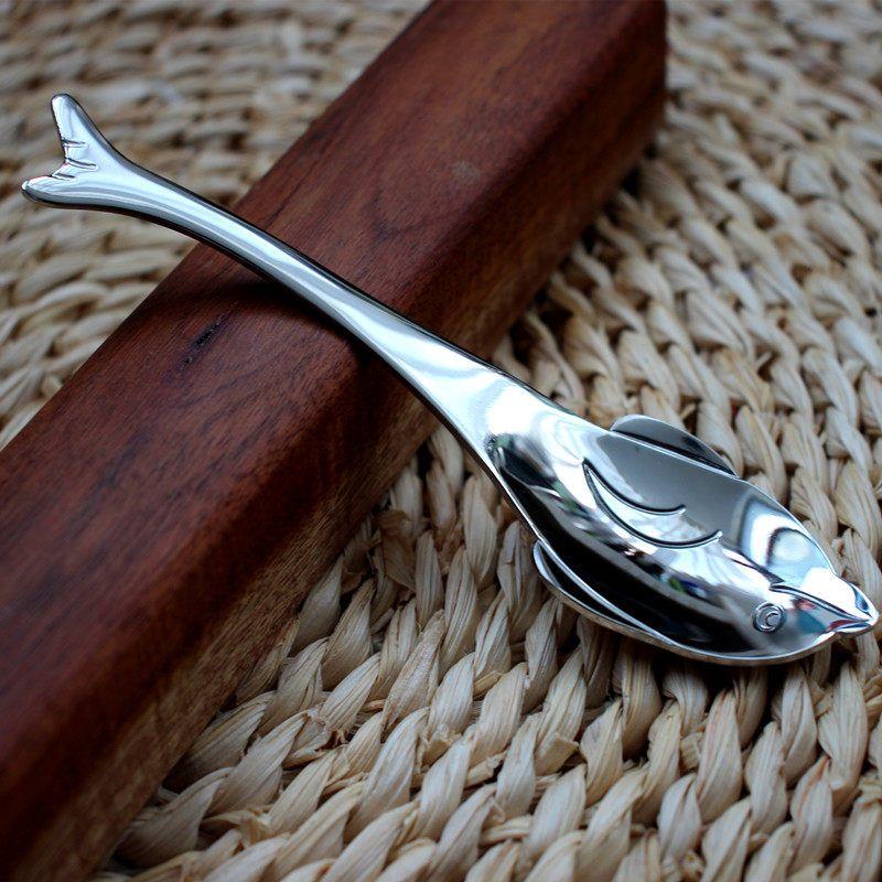 Thickened 304 Stainless Steel Spoon, Cute Dolphin Fish Soup Spoon, Dessert Spoon, Creative Baby Feeding Spoon