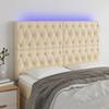 VidaXL LED Headboard Bedroom Furniture Double Bed Accessory Head of Bed Frame Interior Cream 3122763