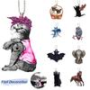Креативное украшение для подвешивания в машину «Летучая мышь Черный кот» Акрил Мультяшный стиль Форма животного