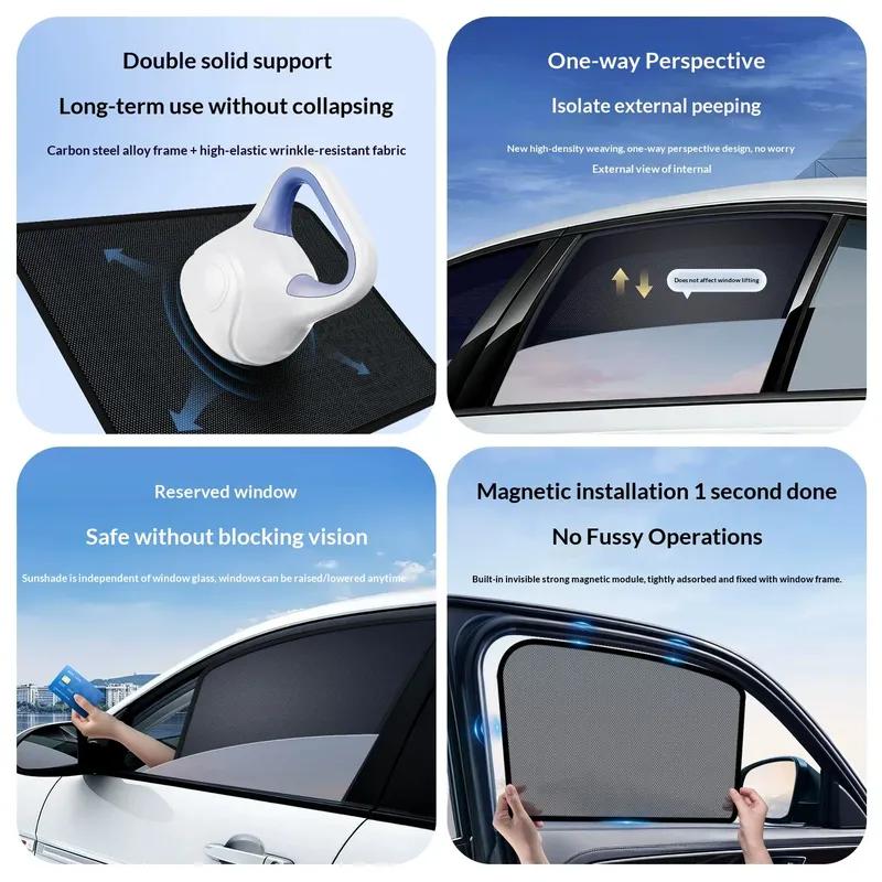 Mesh Sunshades For BMW X1 U11 IX1 2023 2024 2025 2026 Window Magnetic Visor Sun Protection Shade Curtain Cover Auto Accessories