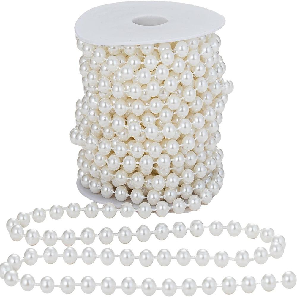 8mm Ivory Pearl Strands 33 Feet Pearl Garland DIY Crafts Faux Pearl Beads  Wedding