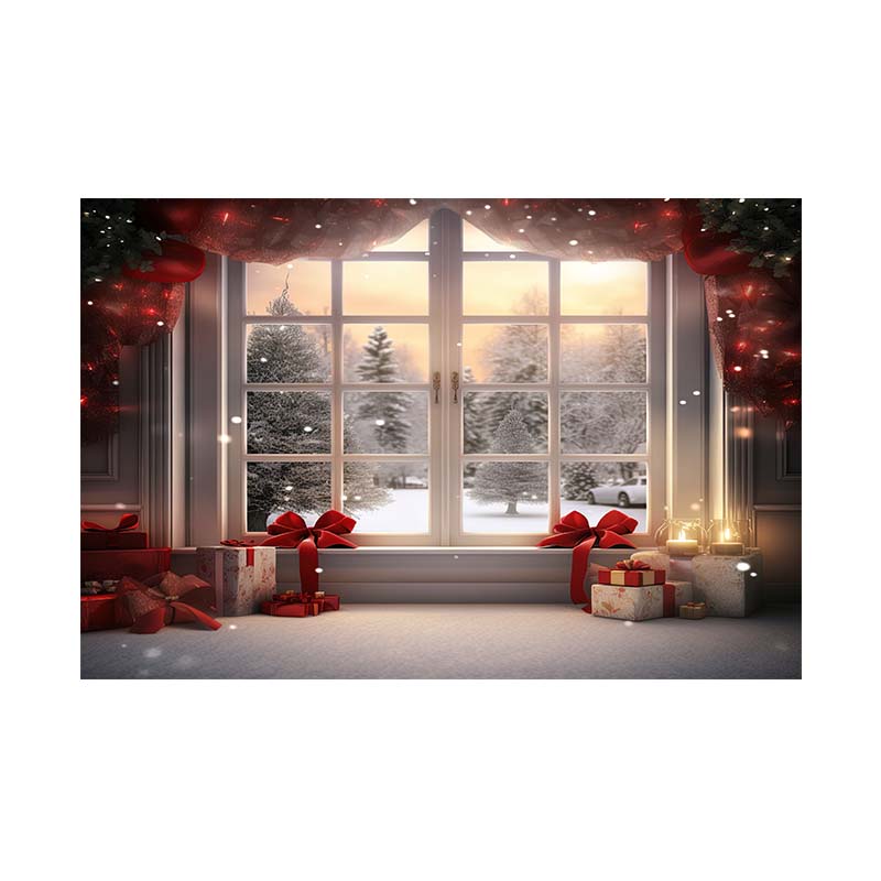 Indoor Sill Window Winter Snow Scene Children Shooting Background Cloth Background Wall Decoration Photo Cloth
