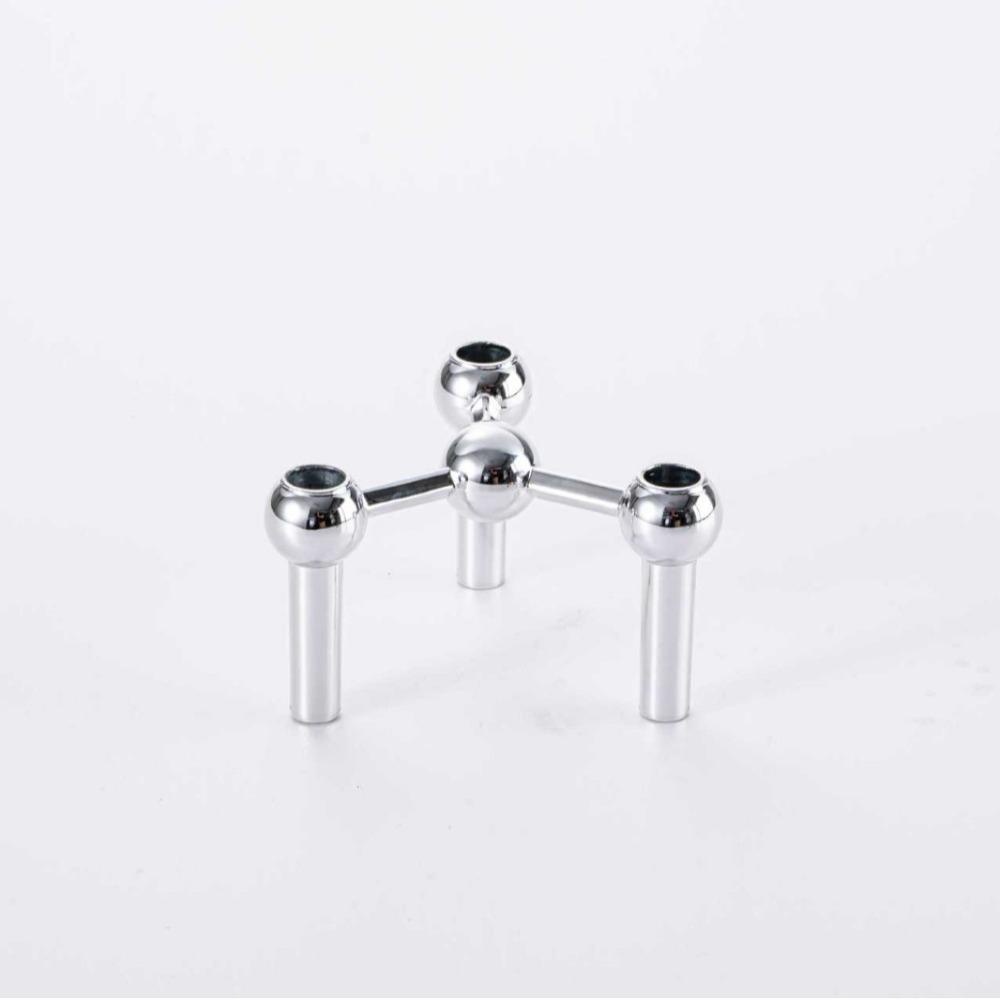 Nordic Style Candle Holder Metal Molecular Structure Triangle Candlestick Gift