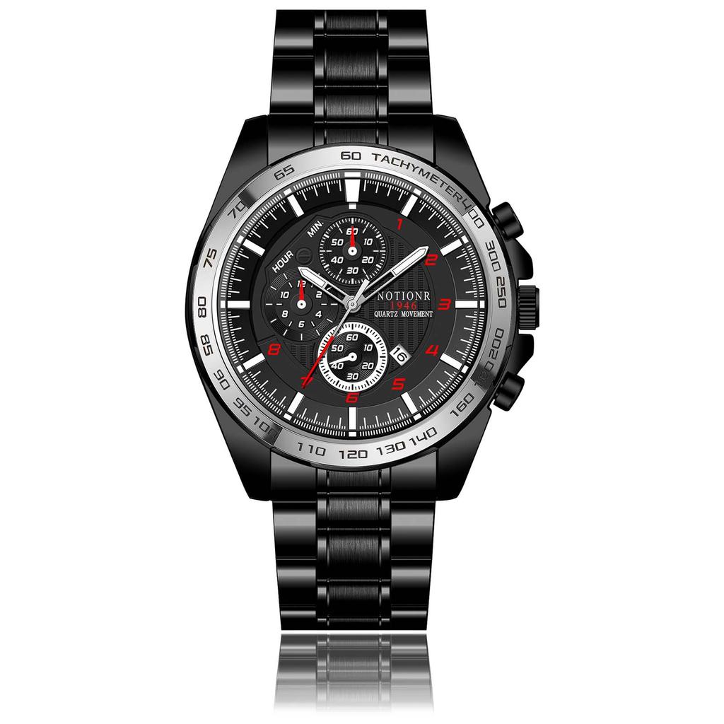 Fashion Business Men's Watch Men's Quartz Watch Stainless Steel Watch Large Dial Watch Casual Men's Watch Sports Watch Calendar Watch