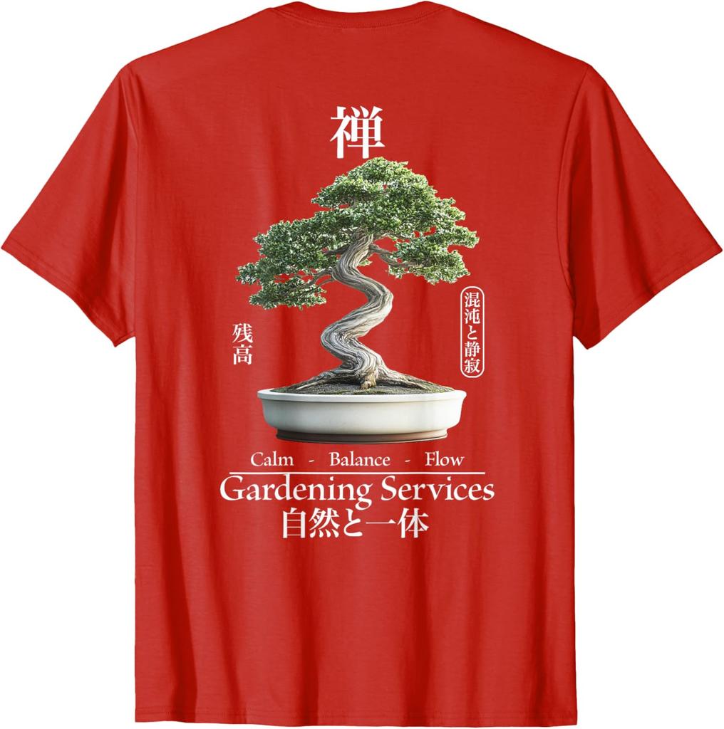 Bonsai Zen Garden Japanese Aesthetic Graphic Tee Calm Balance Flow Mens Casual Cotton TShirt