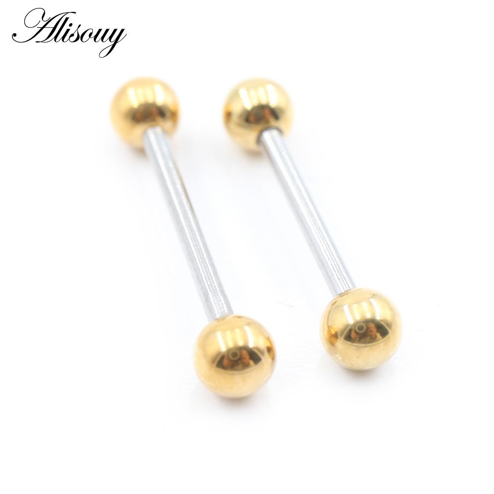 Alisouy 1PC нержавеющая сталь язык штанга пирсинг нить унисекс лабрет губы кольца бар трагус спирали серьги гвоздик украшения для тела
