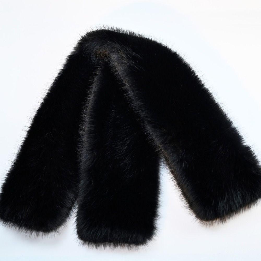 Thicken Imitation Mink Fur Scarf Faux Rabbit Fur Fluffy Shawl Trendy Faux Fur Wrap Outdoor