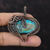 Azurite Pendant Copper Wire Wrapped Pendant Handmade Boho Pendant Copper Jewelry Wrapped Gemstone Pendant Wire Wrapping Jewelry Gift For Her