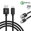 USB Type C Cable - Samsung - Galaxy S8/S9/S10 - 2M - Black - Compatible with Multiple Smartphones