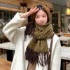 High-End Women's Milk Velvet Scarf Autumn Winter Versatile Shawl Plaid Thickened Neck Warmer