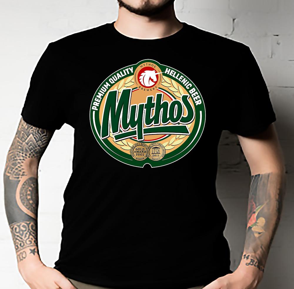 Греческое пиво Mythos Базовая футболка Унисекс ВСЕ РАЗМЕРЫ Унисекс футболка