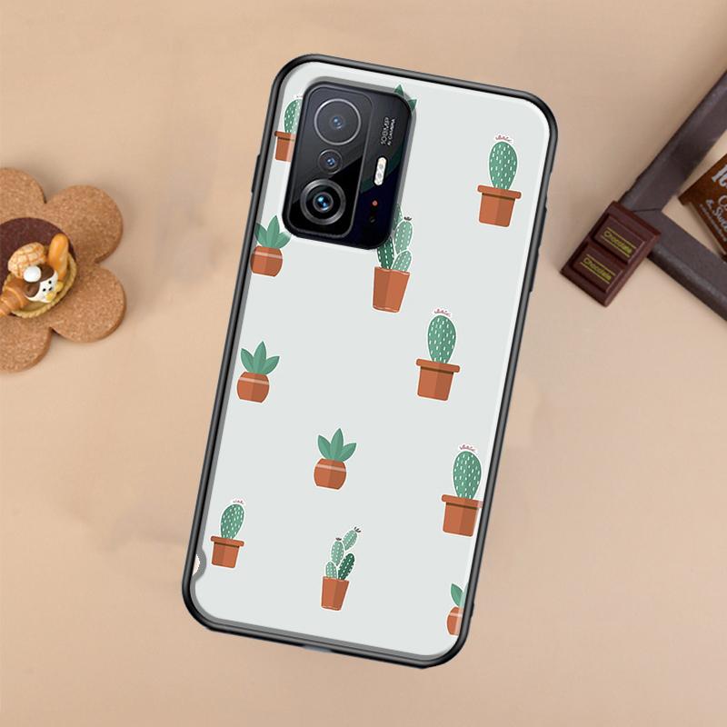 Милый Чехол-Горшок с Кактусом Для Xiaomi POCO X7 Pro X3 X5 X6 F3 F5 F6 M6 Pro 11T 12T 13T 14T Pro 13 14 Ultra
