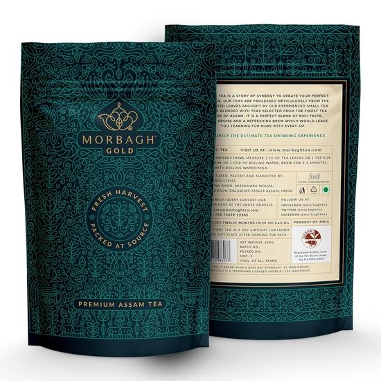 Morbagh Gold Tea - Premium Assam Tea Blend (250 Gms - Pack of 4) | Rich Flavor & Aromatic | Perfect for Luxurious Milk Tea & Chai