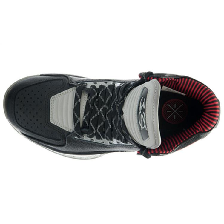 Li Ning WOW 2 Нескользящие, Износостойкие, Упругие Баскетбольные Кроссовки Средней Высоты Мужские Черно-Серый Белый ABAH017-2