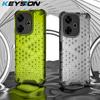 KEYSION Shockproof Armor Case for Xiaomi POCO M6 4G Soft Silicone+PC Transparent Honeycomb Phone Back Cover for Xiaomi Redmi 13