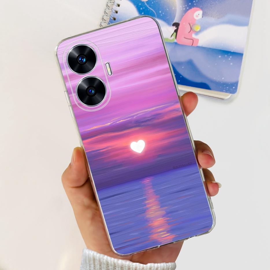 For Realme C55 4G Case RMX3710 Colorful Painted Cover Soft Slim Fundas Phone Case For Realme C55 C55 RealmeC55 Back Cover Bumper