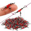 10/20/50Pcs Brass Fishing Rolling Barrel Swivel Bearing Connector Solid Ring Sporting Swivels&Snap