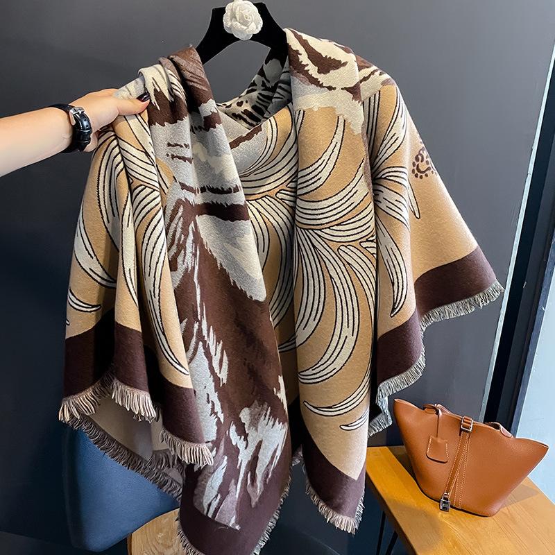 2024 New Large Shawl European and American New Fashionable and Generous Scarves for Autumn and Winter