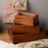 Crabapple Flower Solid Wood  Storage Cabinet Vintage Photo Storage Box  Table Organizer