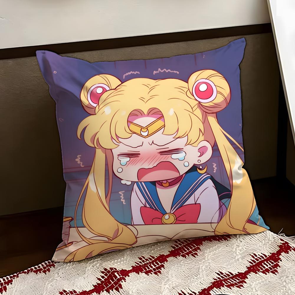 SSailor Anime MMoon Cushion Cover Reversible Soft Durable Pillow Cover Home  Car MultiScene Use for Daily Comfort