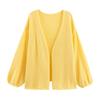 Kaslead New Women clothes Western Style Fashion Simple and Versatile Fresh Solid Color Knit cardigan