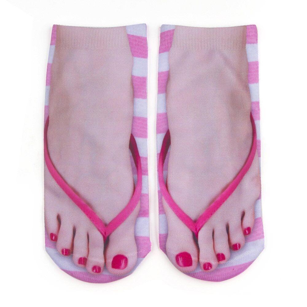 Low Ankle Flip Flop Socks Creative Funny Short Socks Casual 3D Printed Socks Casual