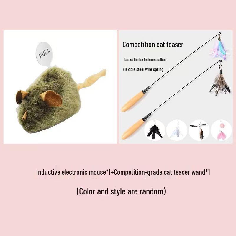 Электрическая пищащая плюшевая мышь игрушка для кошек - Устойчивая к царапанию и укусам игрушка-дразнилка для самостоятельной игры