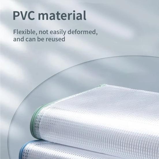 5 Pcs Mesh Zipper Bag A4 Letter Size Document Pouch Clear Plastic