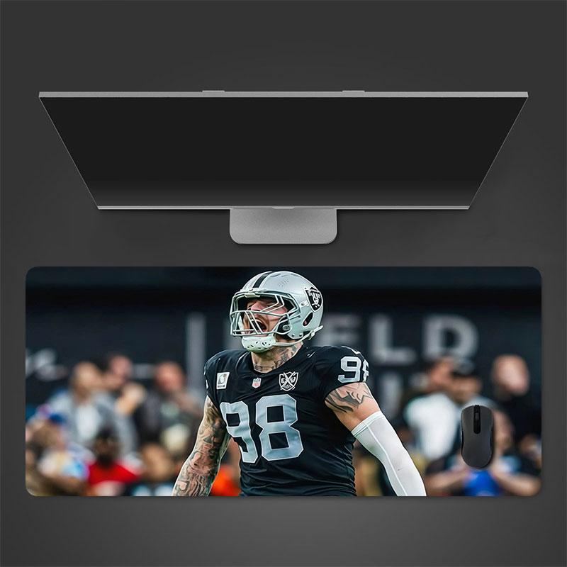 Maxx Crosby Mouse Pad, Large Gaming Desk Mat, Non-slip XXL Mousepad for Laptop & Tablet, Mini PC Playmat with Stitched Edges