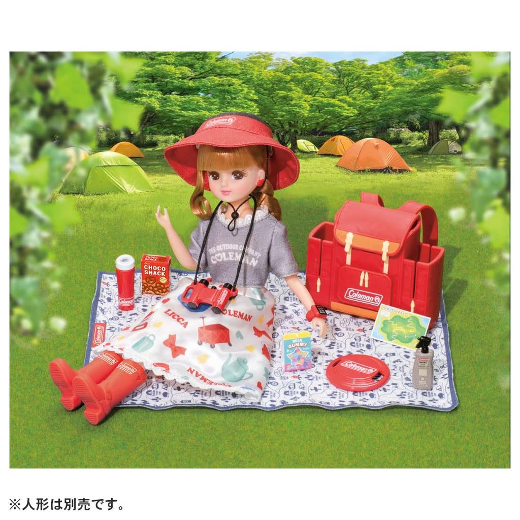 TAKARA TOMY Licca-chan LG-07 Набор для кемпинга и рюкзака (Сотрудничество Коулмана) Игрушка для переодевания и ролевых игр для детей от 3 лет