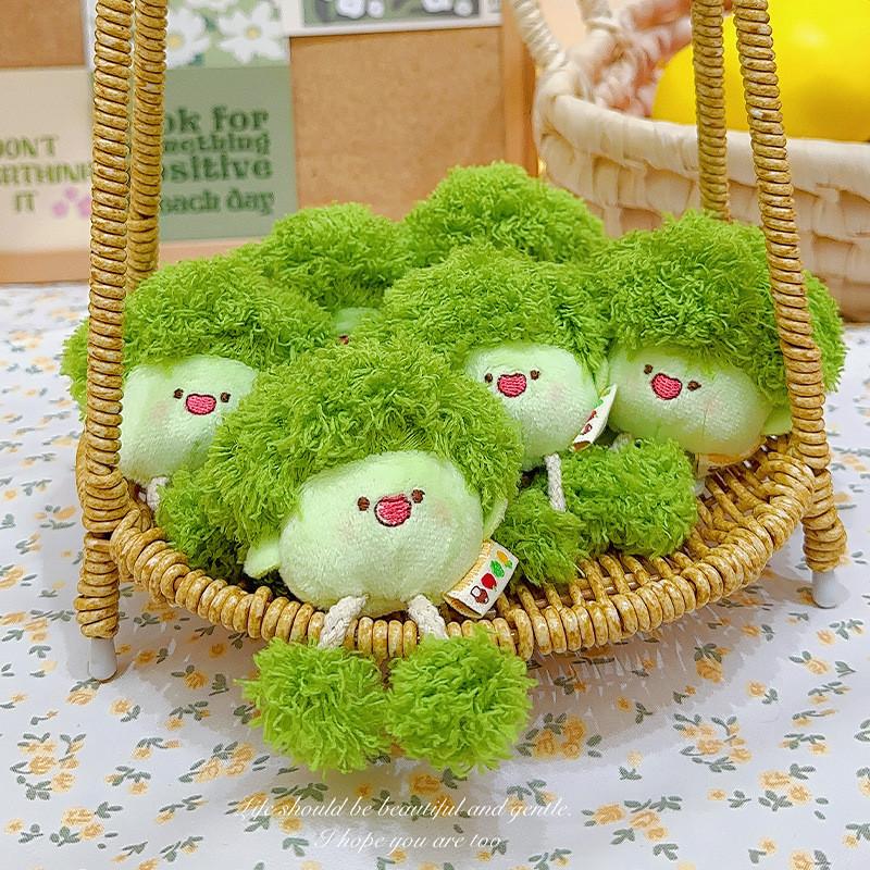 Jinnew Mini Plush Vegetable Keychain With Pull String Cartoon Design For Kids And Backpack Accessories