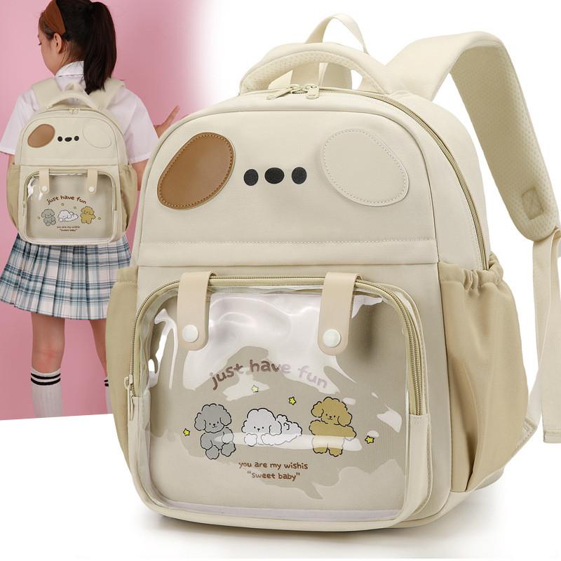 Cartoon Letter Puppy Kids Clear Backpack Cute Animal Design Toddler Bag School