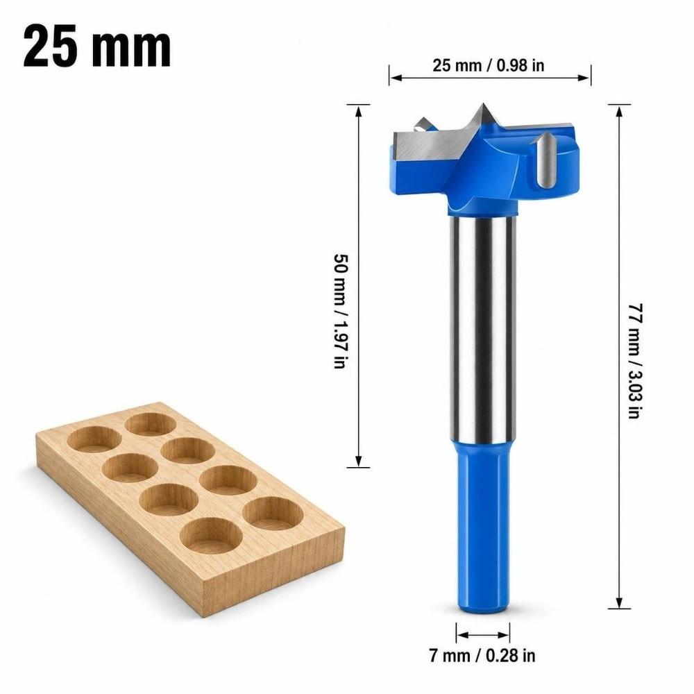 Hex Shank Forstner Drill Bit 2 Flutes Wood Boring Bit Durable Wood Auger Cutter For Plastic