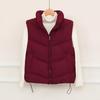 Winter New Down Cotton Vest Women's Simple Fashion Short Stand-up Collar Cotton Jacket Vest Jacket Tide