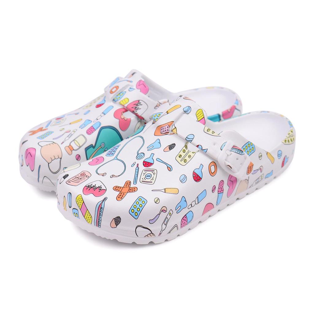 Men's & Women's Cartoon EVA Closed-Toe Soft Sole Protective Slippers for Operating Room & Laboratory