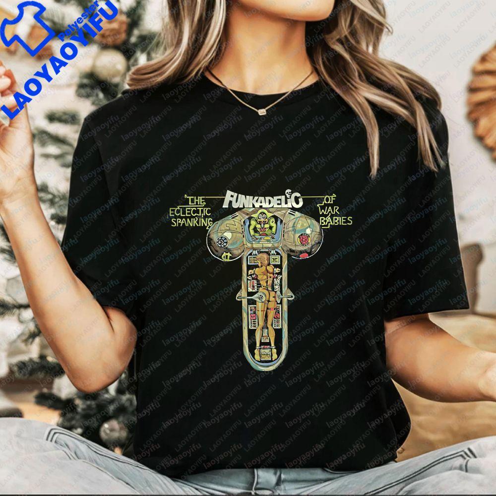 Funkadelic Retro Pirated Style Casual Trendy MultiPurpose ShortSleeved Unisexs and WoUnisexs Universal Roundneck TShirt
