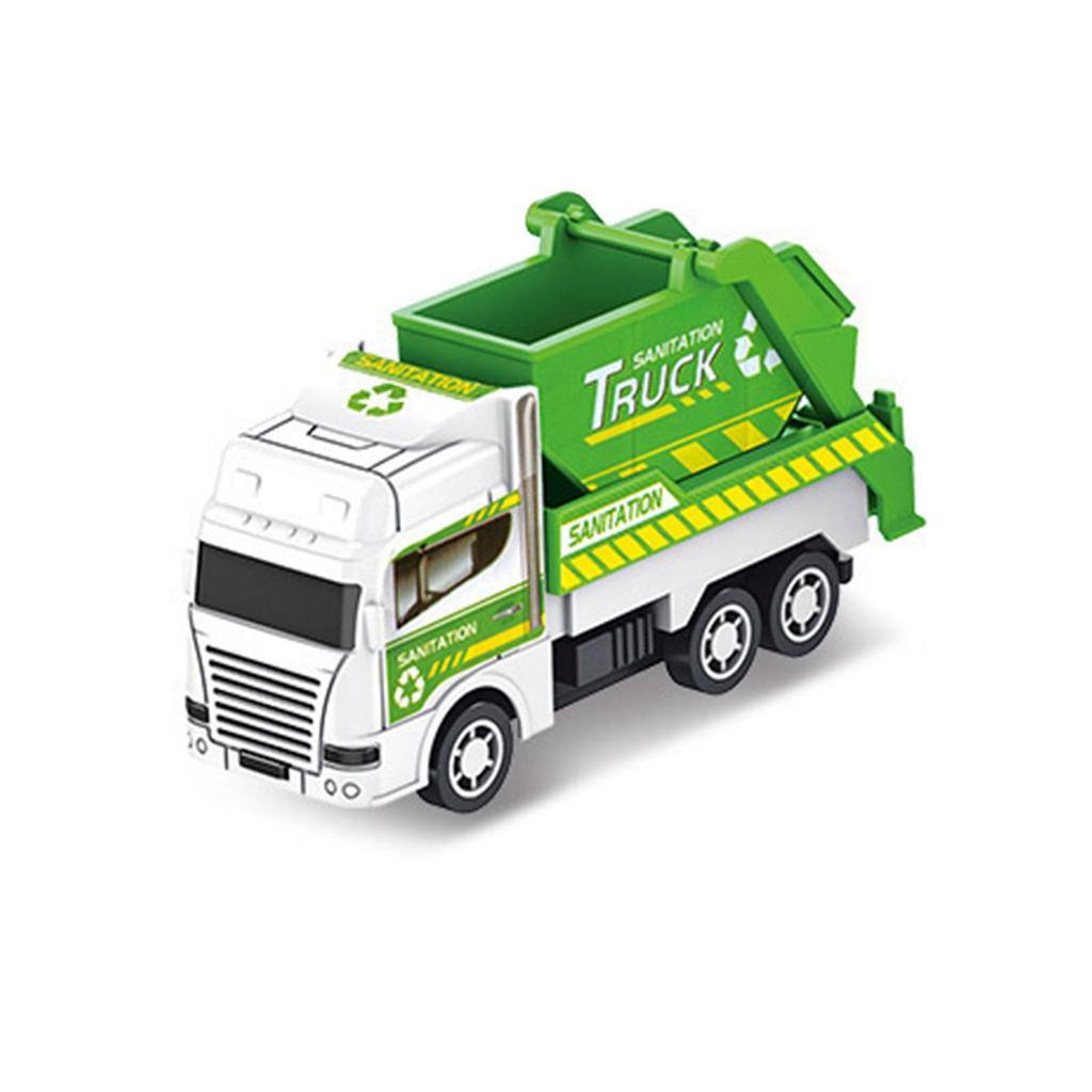 4Pcs Kids Toy Car Inertia Sanitation Truck Models Pull Back Engineering Vehicle Boys Toys for Children Ideal Gifts for Boys Kids