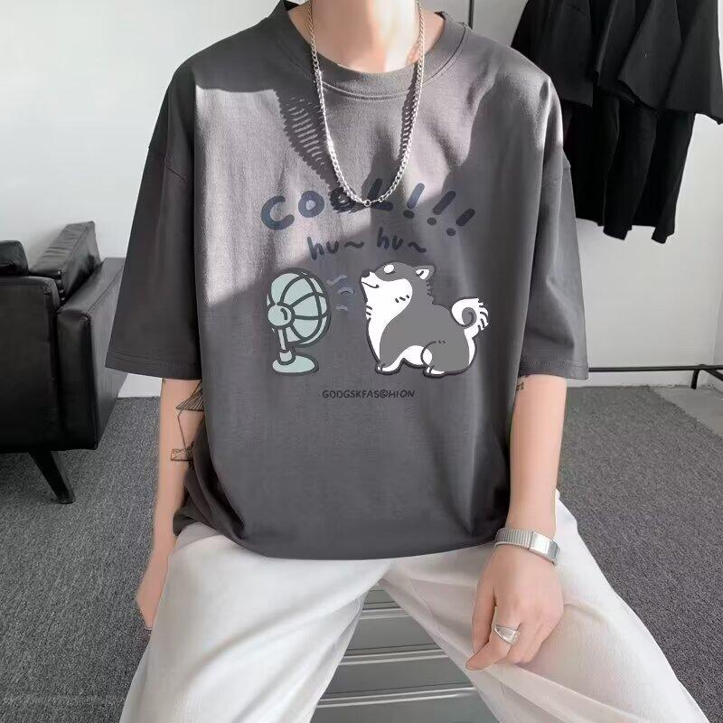 Мужская модная футболка с круглым вырезом и короткими рукавами с принтом для лета, свободный повседневный топ