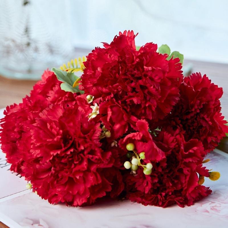 Искусственные цветы гвоздики Центральная часть Цветочный букет из искусственной гвоздики Искусственные цветы со стеблями 7 головок на связку