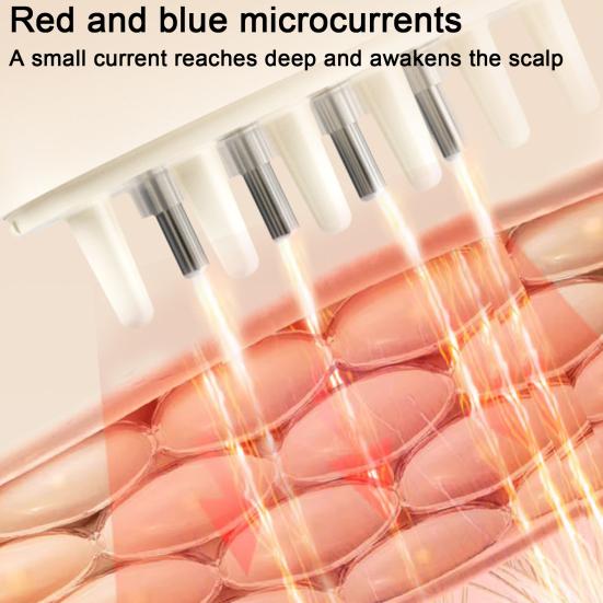 Аппликатор масла для волос, микротоковый красный свет, вибрационный массажер для кожи головы, электрический сыворотка для роста волос, дозатор масла для волос, щетка, направляющая, расческа