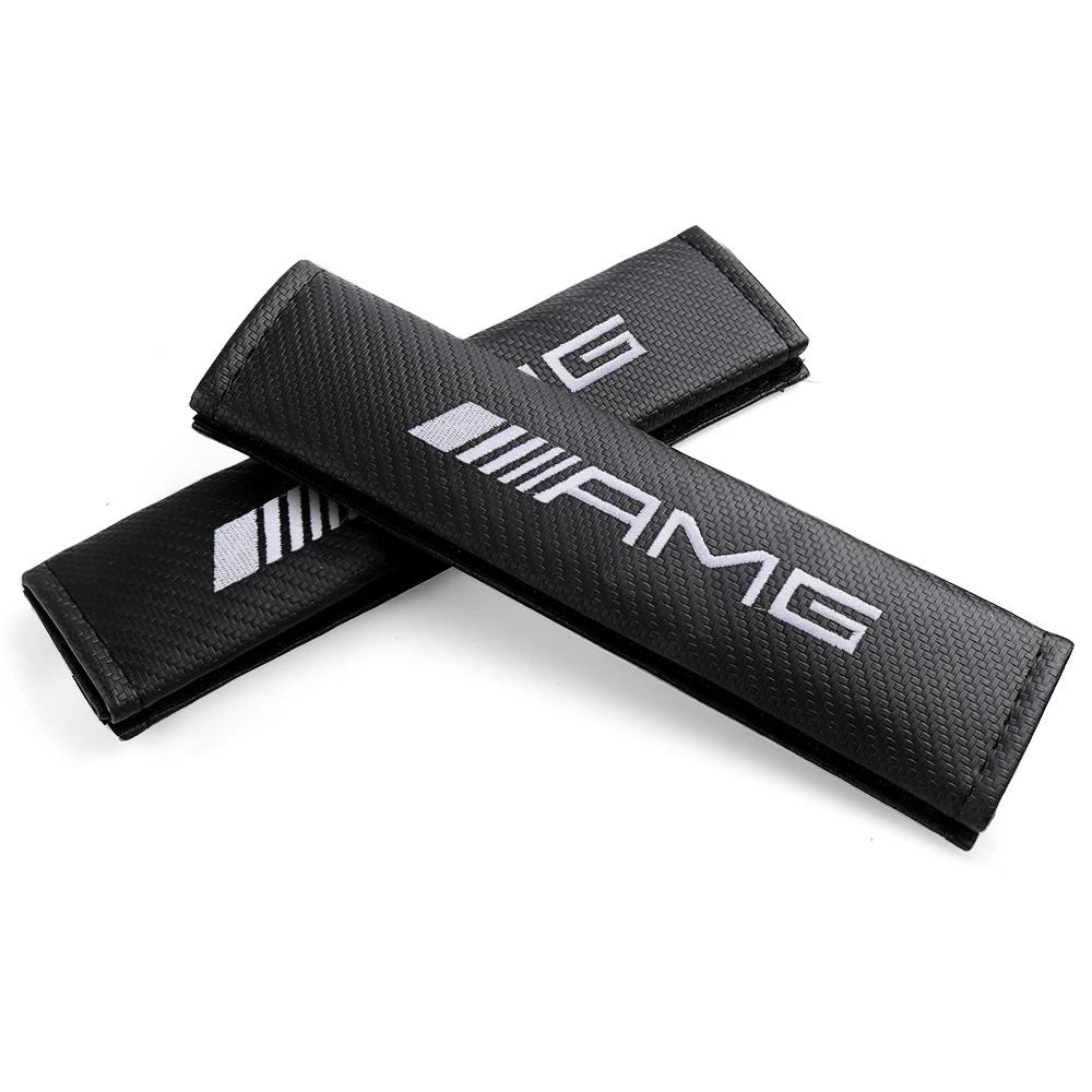 2PC Car Headrest Seat Belt Shoulder Pad for Mercedes Benz W203 W204 W210 AMG W202 W177 A G C E Class C180 C260 C200 GLC GLE GLA NDEFG1