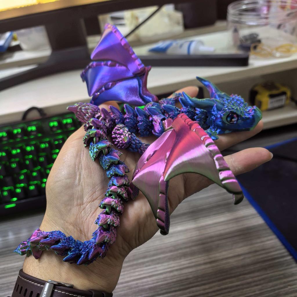 22-30 см 3D-печатные имитированные глаза Летающий Дракон Детские Украшения Суставы Могут Двигаться Дракон Скала Аквариум Ландшафтный Декор